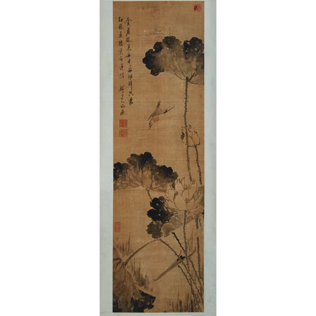 Liu Xiling (1859-1920) Birds and Flowers, Finger Paintings