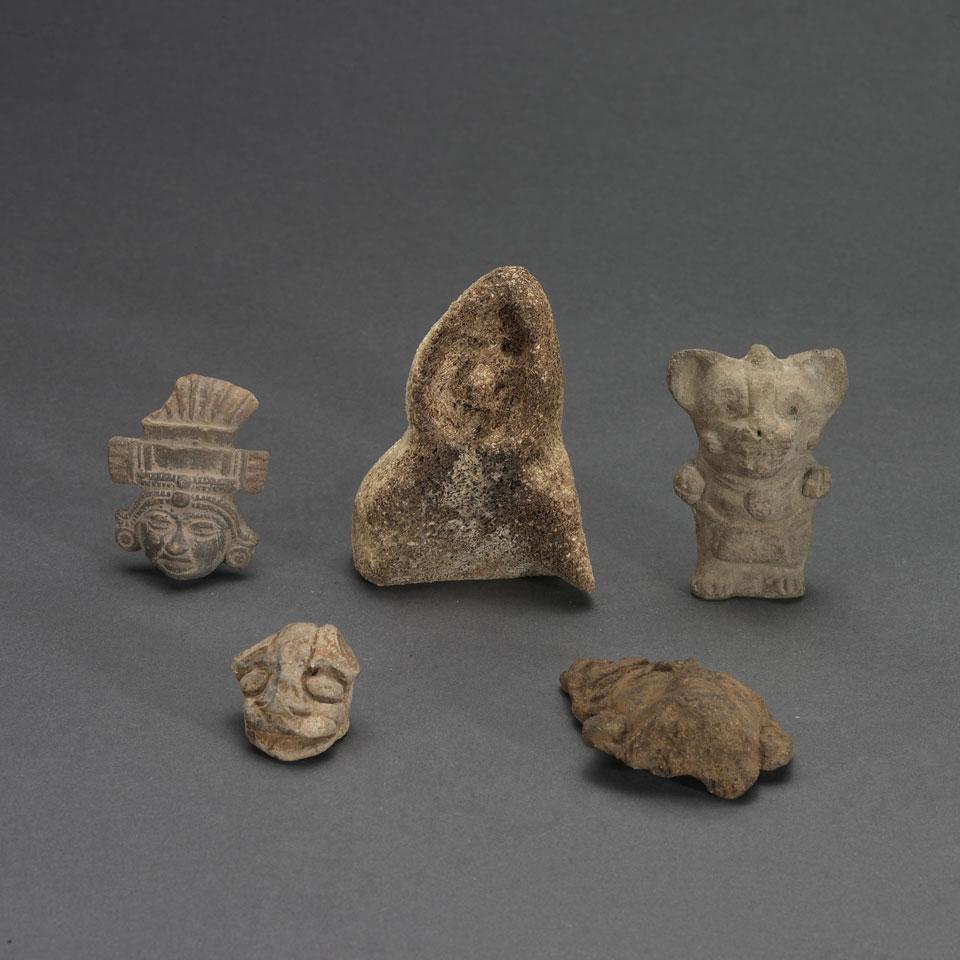 Four West Mexican Terracotta Figurines and Fragments