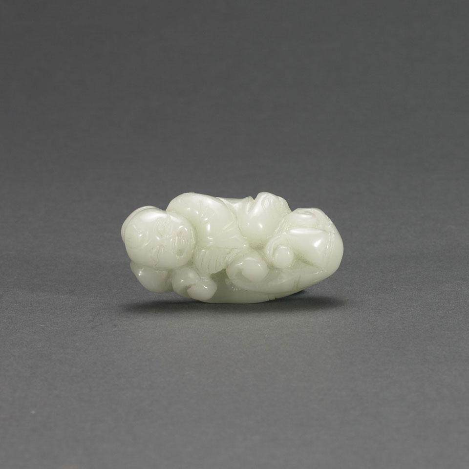 Nephrite Group of a Boy and Citron