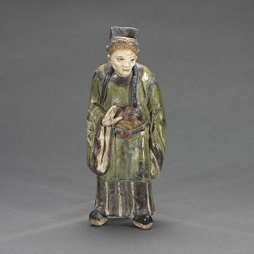 Painted Pottery Figure of a Sage