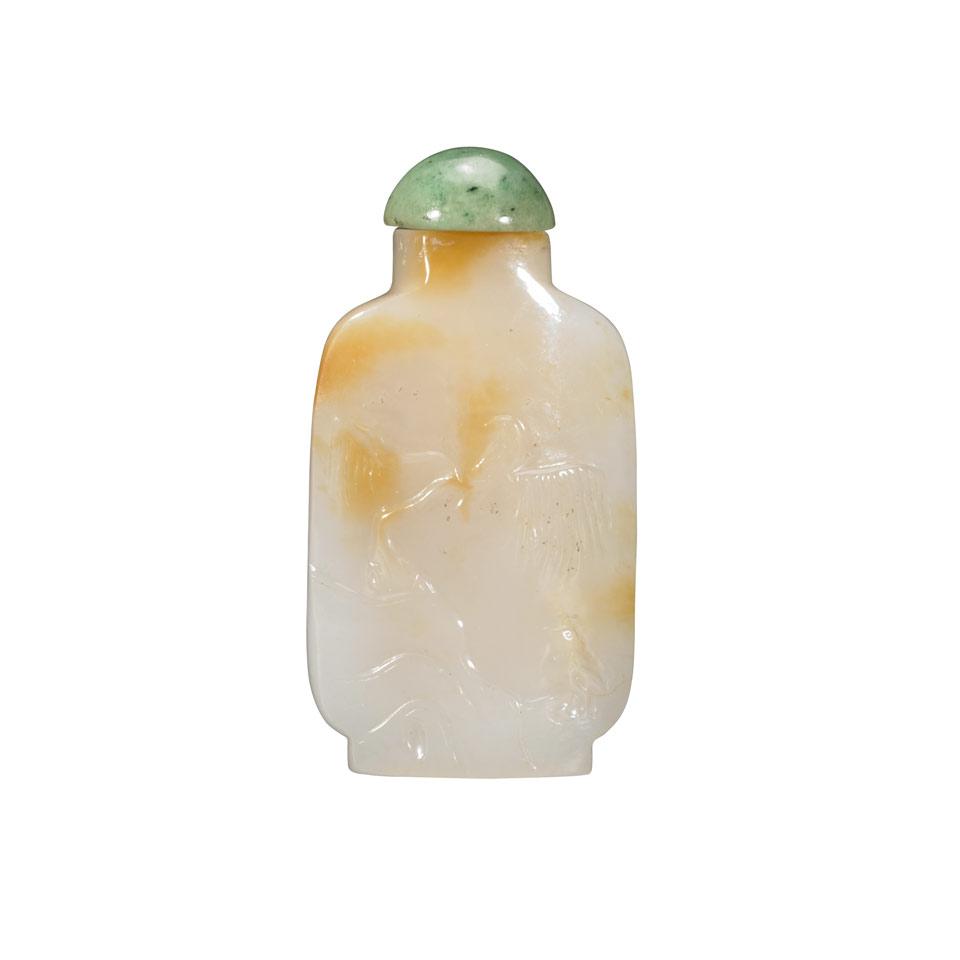 White Jade Snuff Bottle, Qing Dynasty, 19th Century