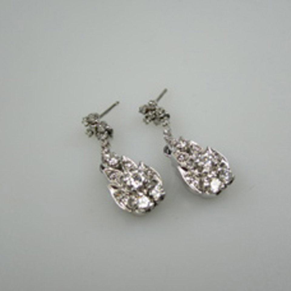 Pair Of 18k White Gold Earrings