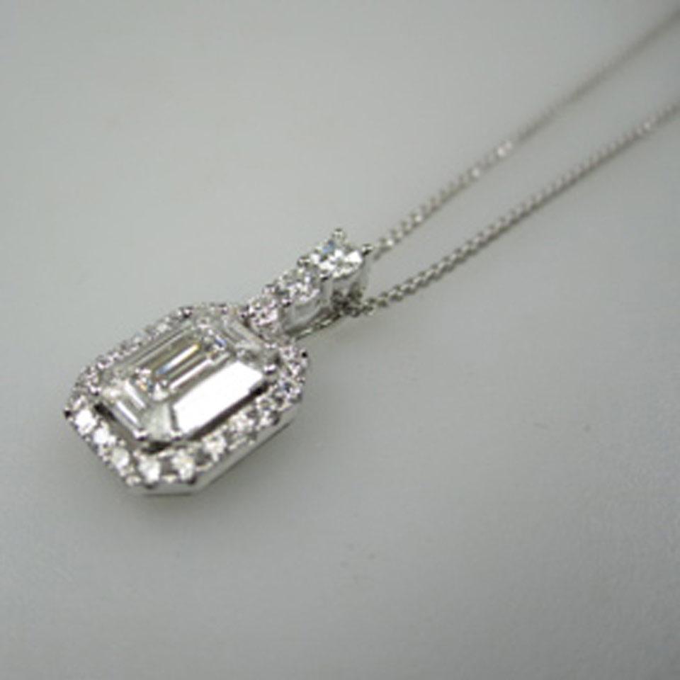 18k White Gold Pendant And Chain