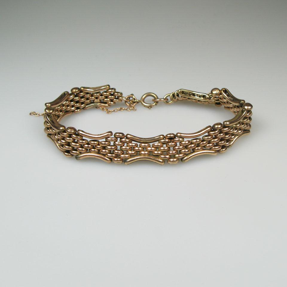 English 9k Rose Gold Gate Link Bracelet